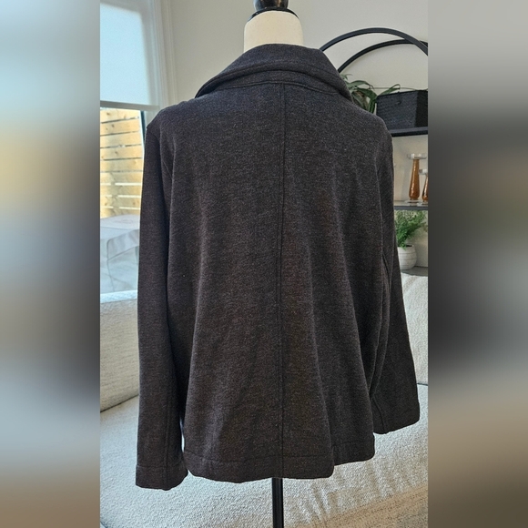 Women's Charcoal Bomber Thick Cottony Jacket - Picture 3 of 4